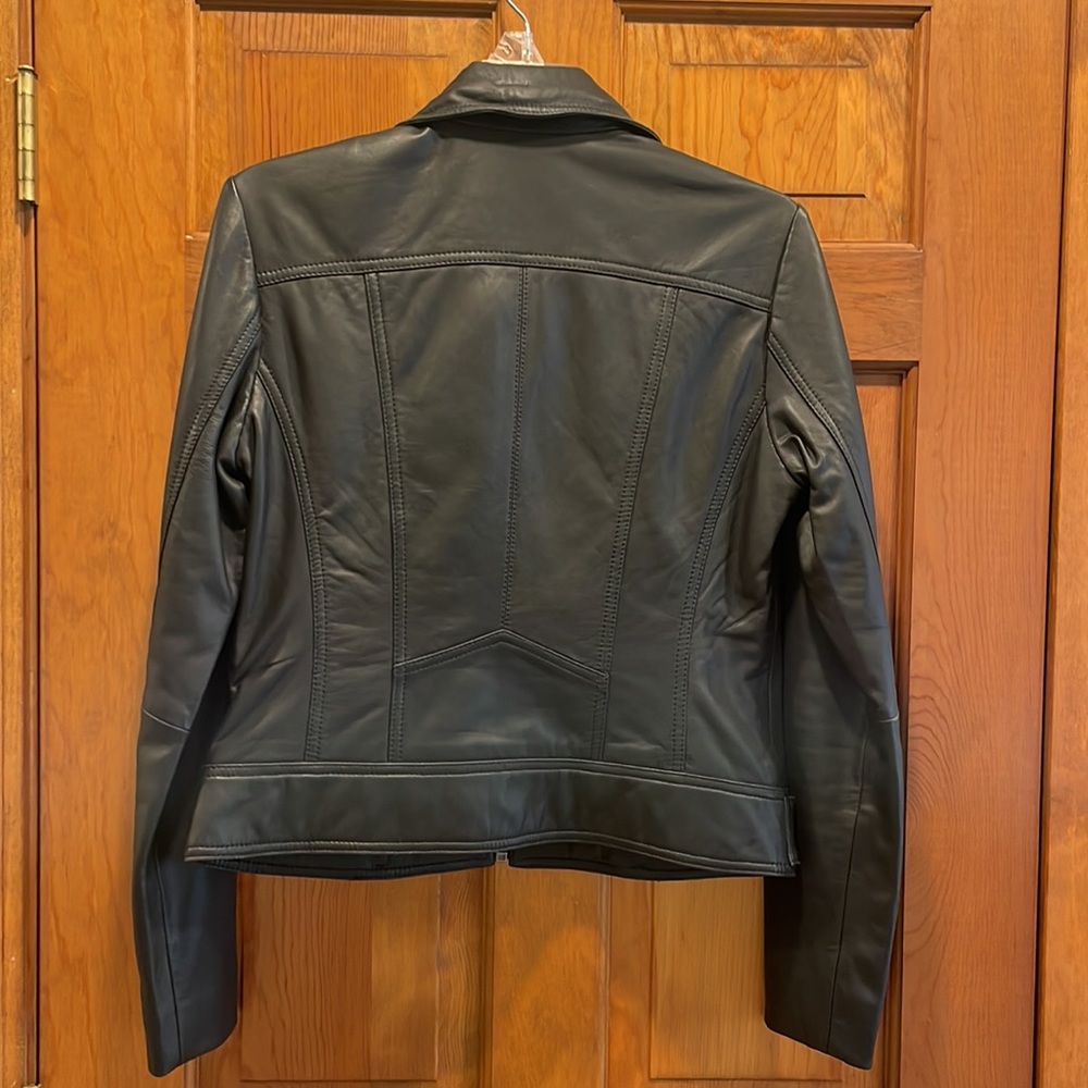 Cropped Leather Jacket - image 2